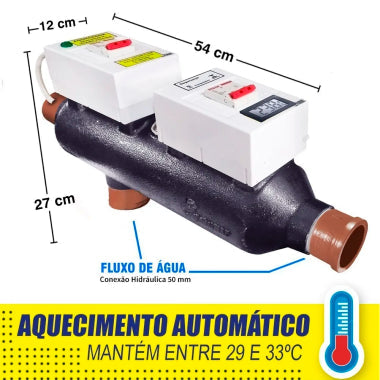 Aquecedor Elétrico para Piscina Até 20 Mil Litros Manual Com Termômetro